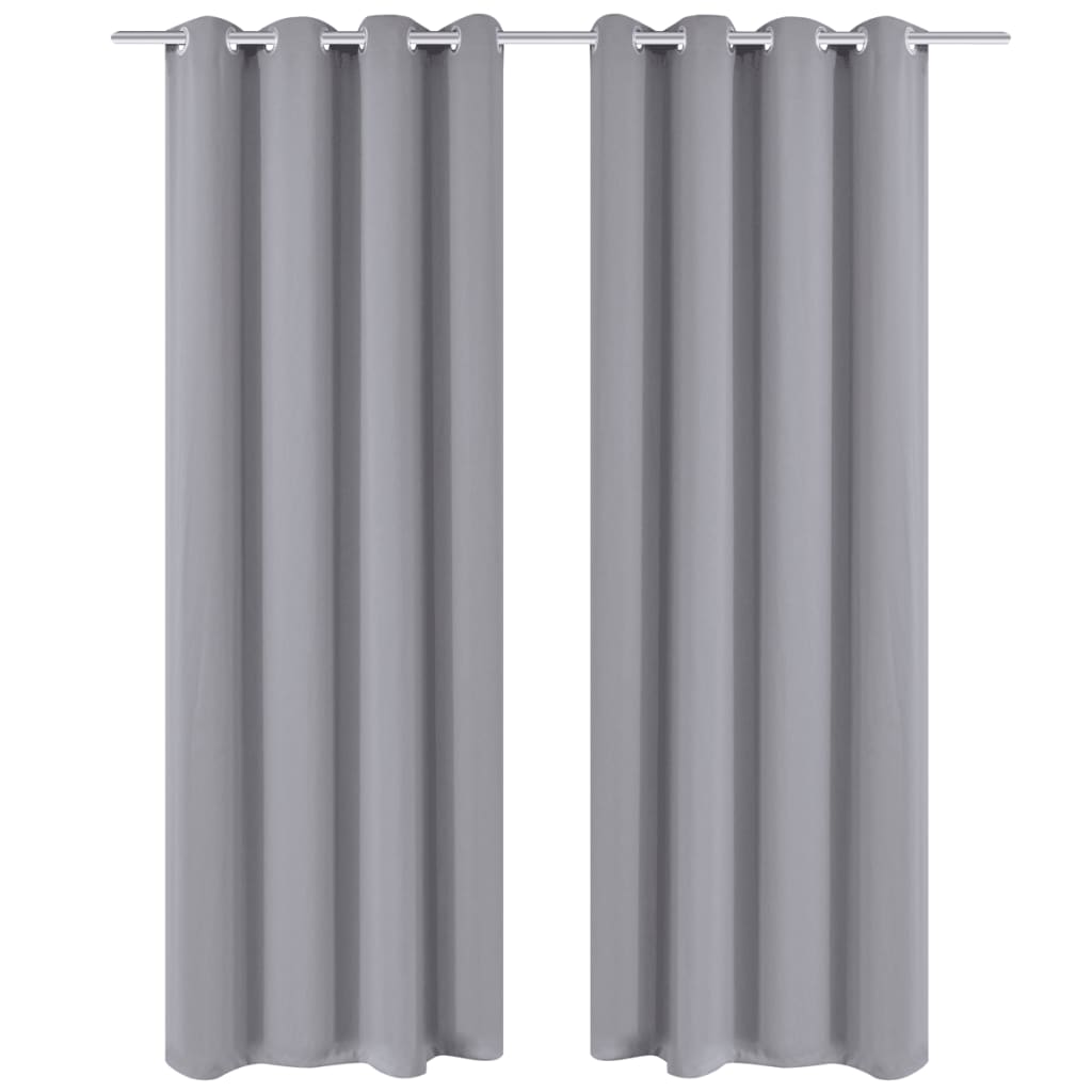 2 db szürke sötétítőfüggöny fémkarikákkal 135 x 245 cm