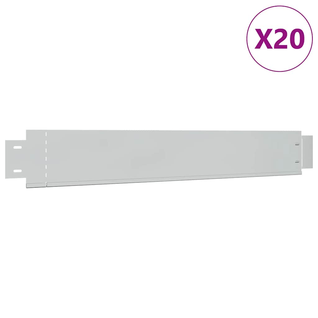 10 db hajlékony horganyzott acél gyep kerítés szett 100 x 14 cm