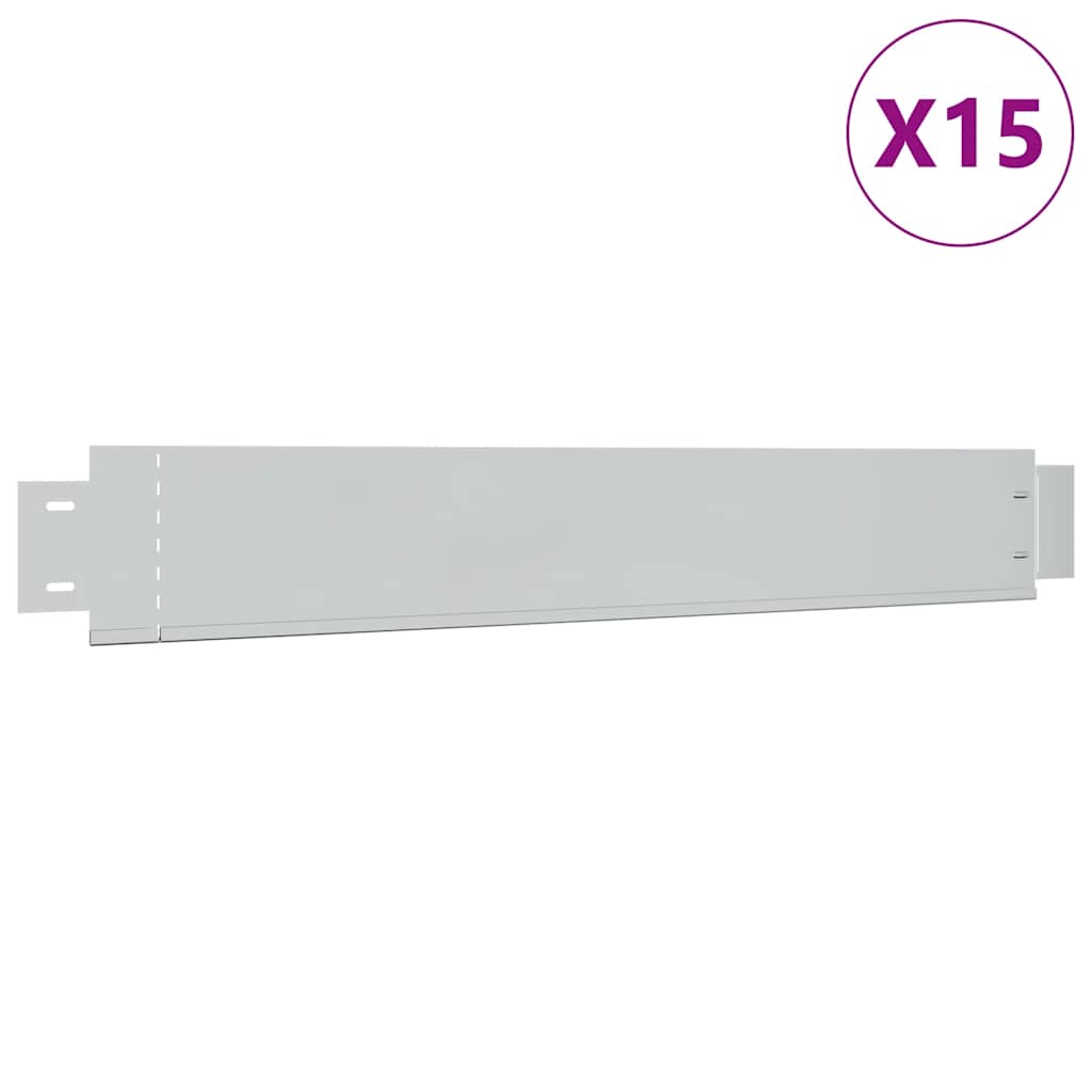 15 db hajlékony horganyzott acél gyep kerítés szett 100 x 14 cm