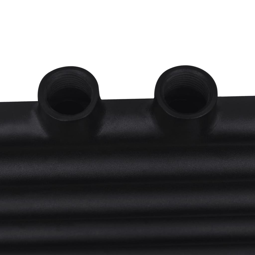 Fekete fürdőszobai egyenes törölközőtartó központi fűtéssel 600x764 mm