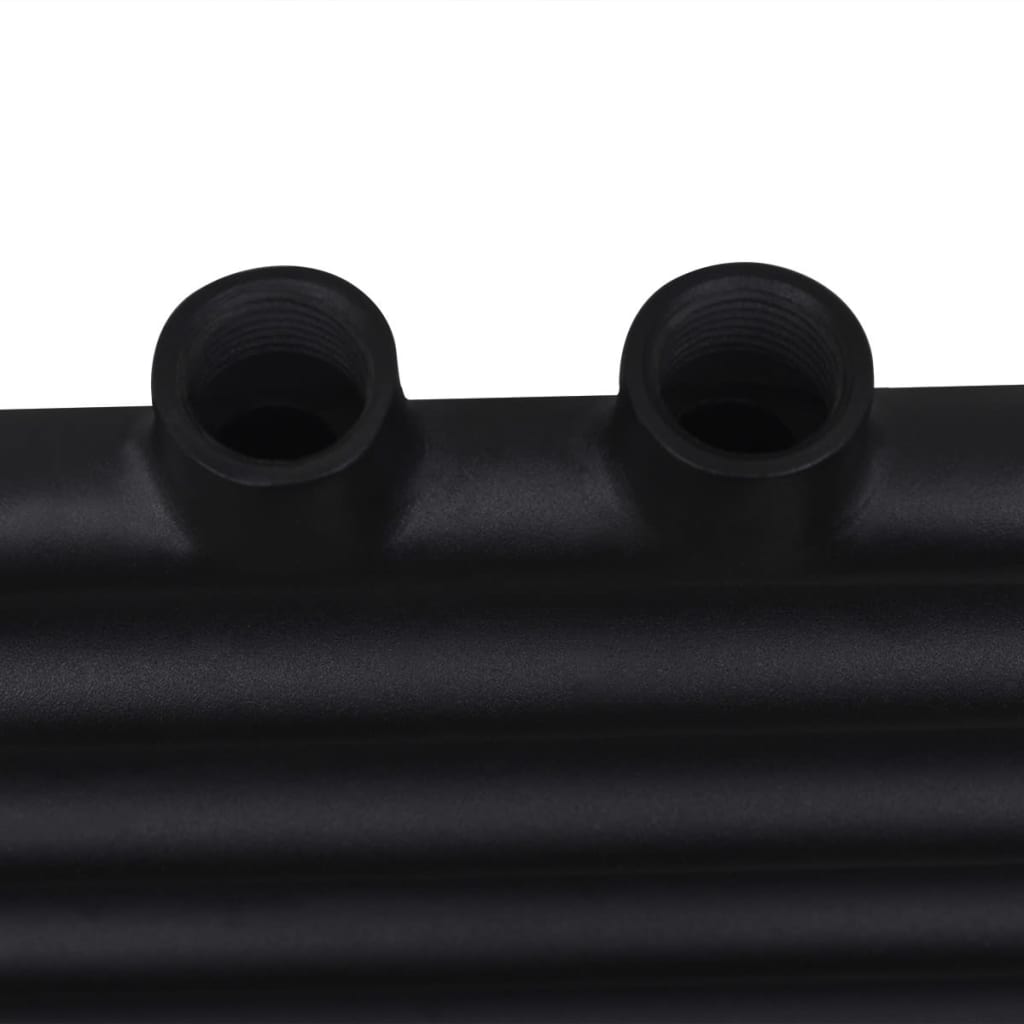 Fekete fürdőszobai egyenes törölközőtartó központi fűtéssel 500x1160mm