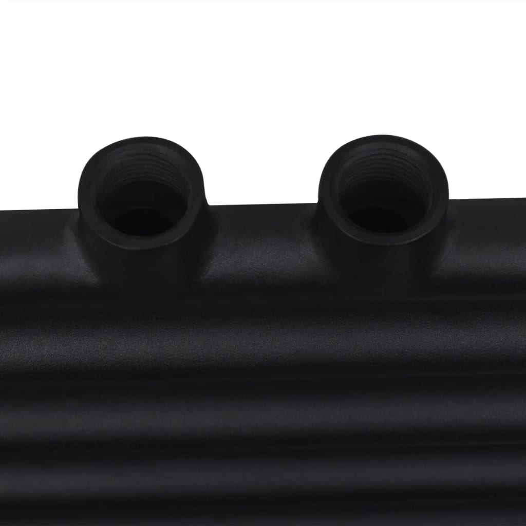 Fekete fürdőszobai egyenes törölközőtartó központi fűtéssel 600x1160mm