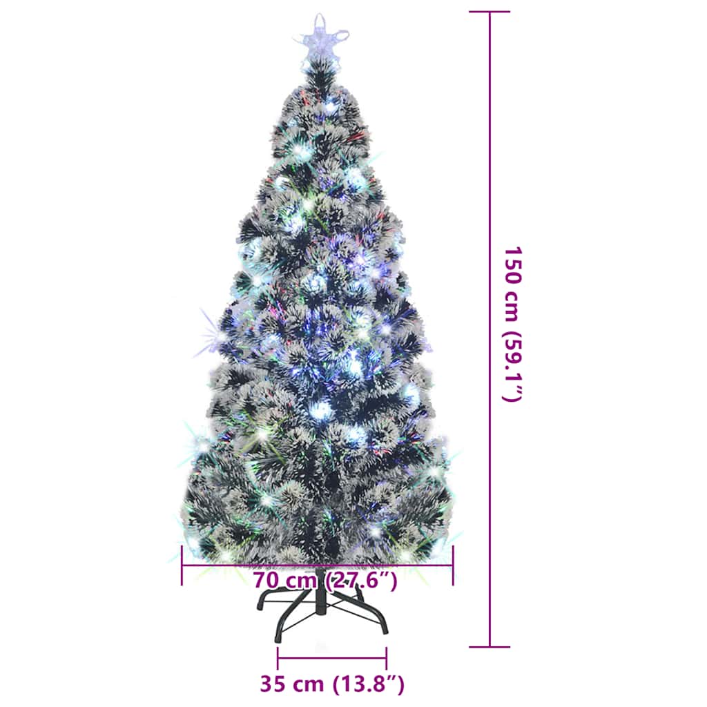 száloptikás megvilágított karácsonyfa állvánnyal 150 cm