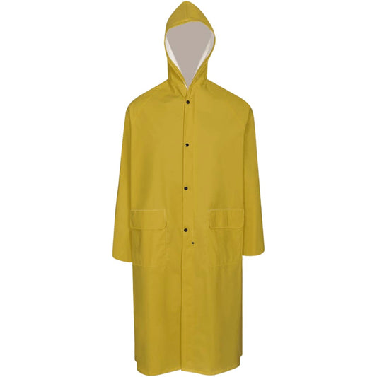 vízálló, nagy teherbírású hosszú esőkabát kapucnival Sárga XXL