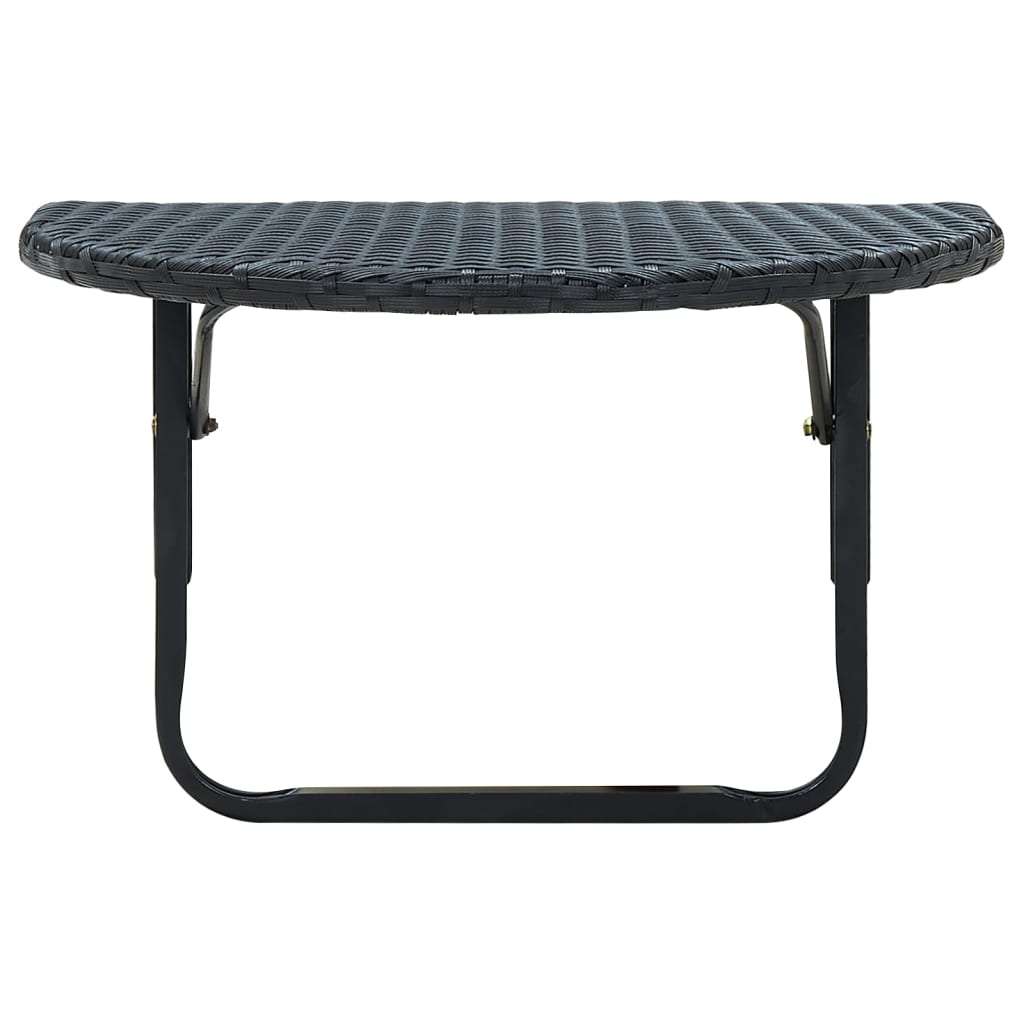 fekete polyrattan erkély asztal 60 x 60 x 32 cm