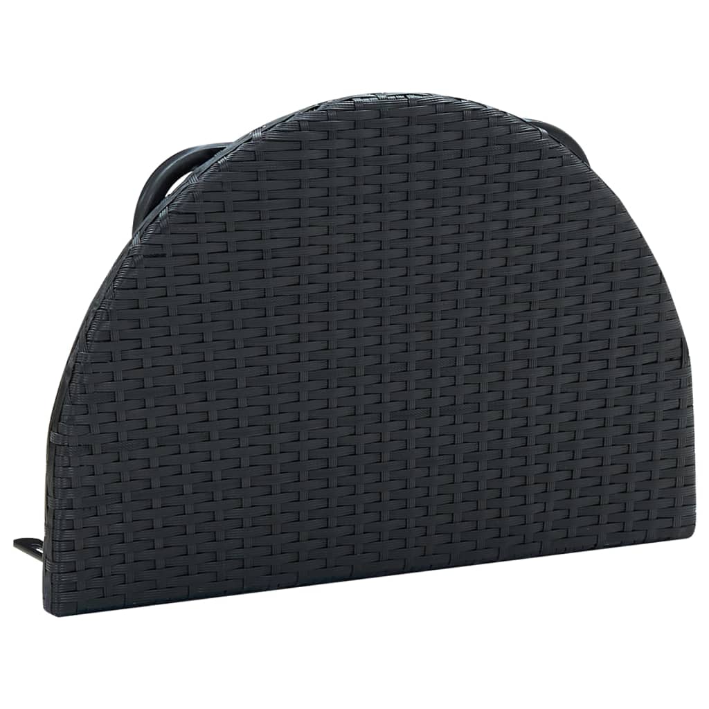 fekete polyrattan erkély asztal 60 x 60 x 32 cm