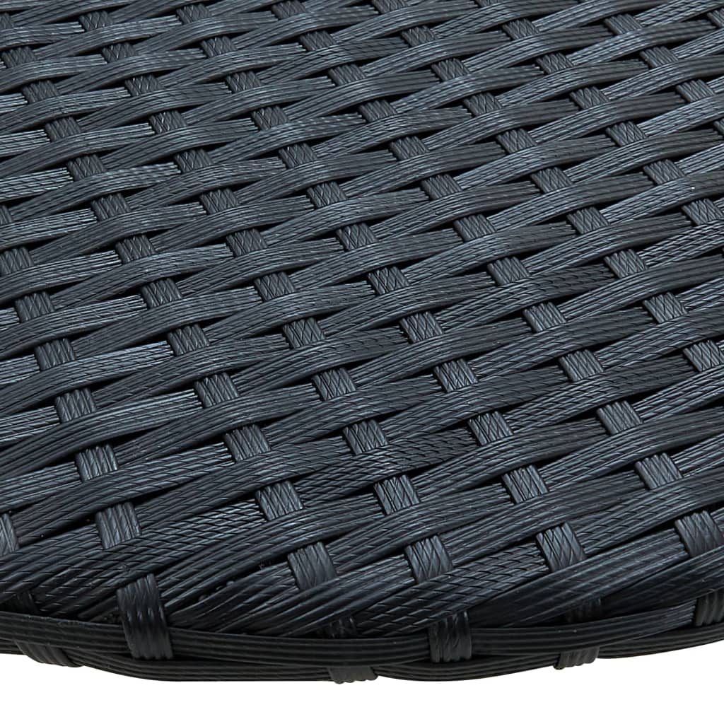 fekete polyrattan erkély asztal 60 x 60 x 32 cm