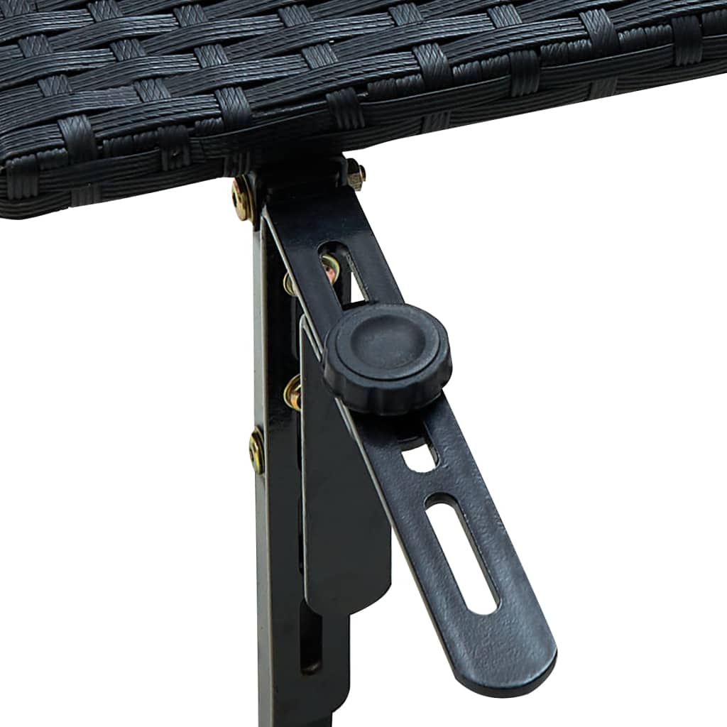 fekete polyrattan erkély asztal 60 x 60 x 32 cm