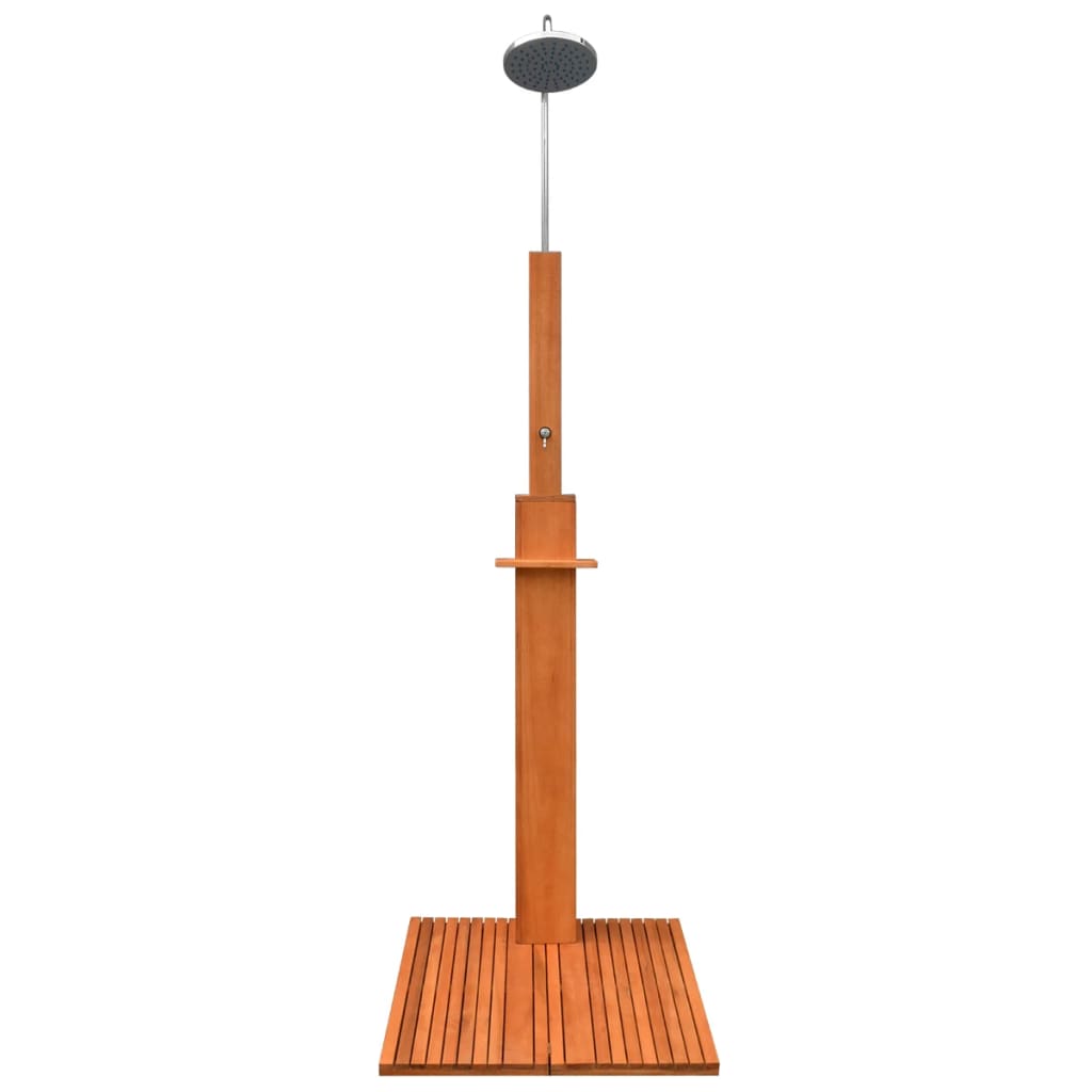 kültéri eukaliptusz fa és acél zuhany