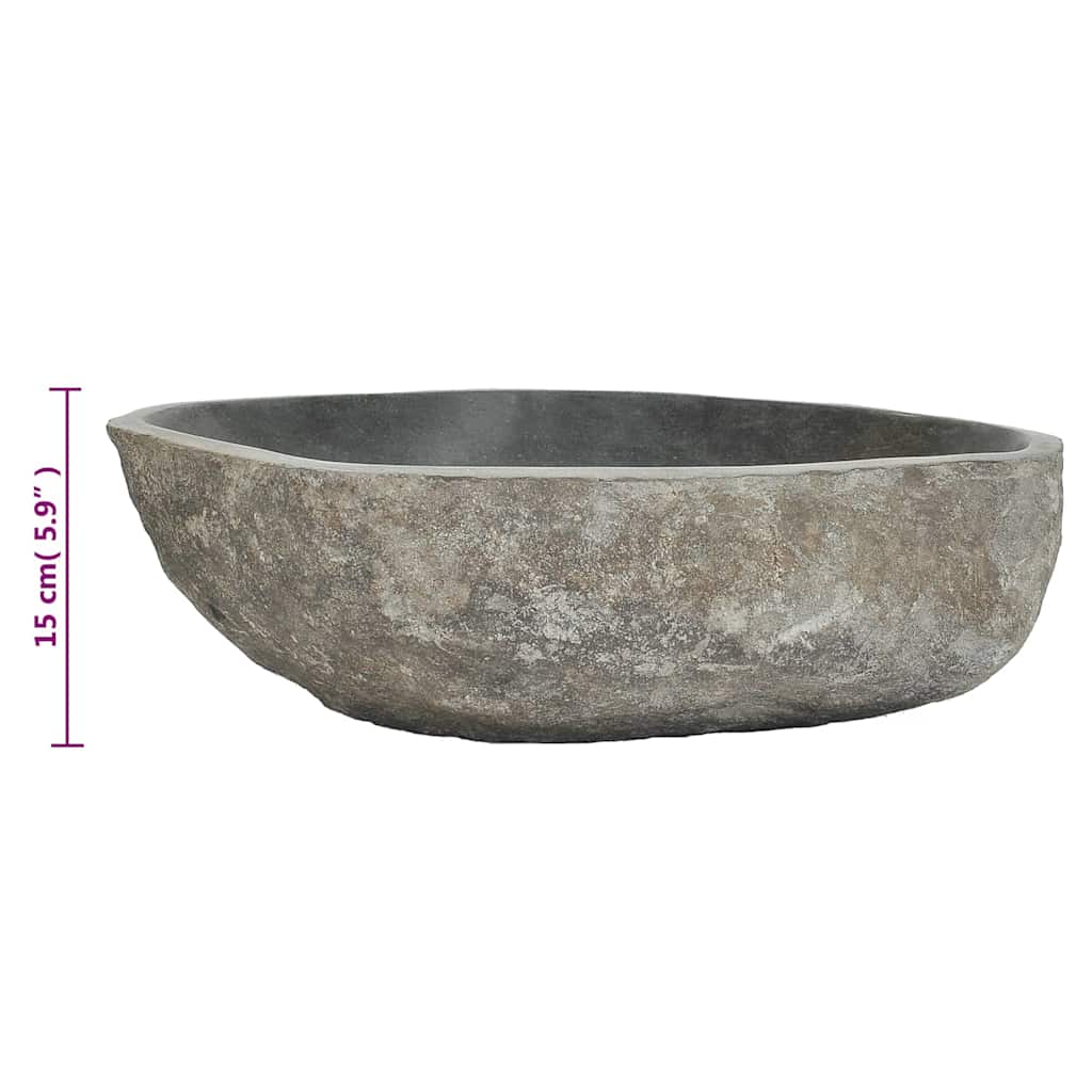 ovális folyami kő mosdókagyló (45-53) x (34-41) cm
