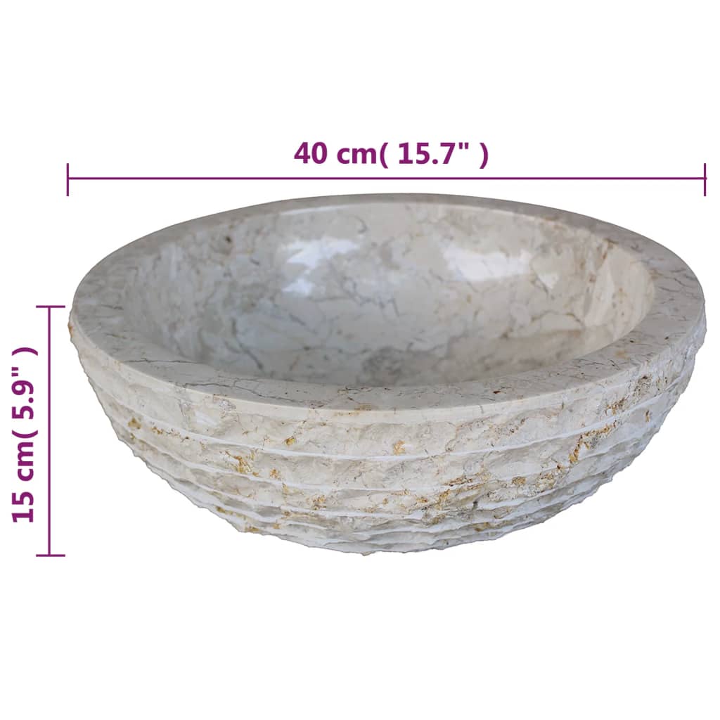 krémszínű fürdőszobai mosdókagyló 40 cm