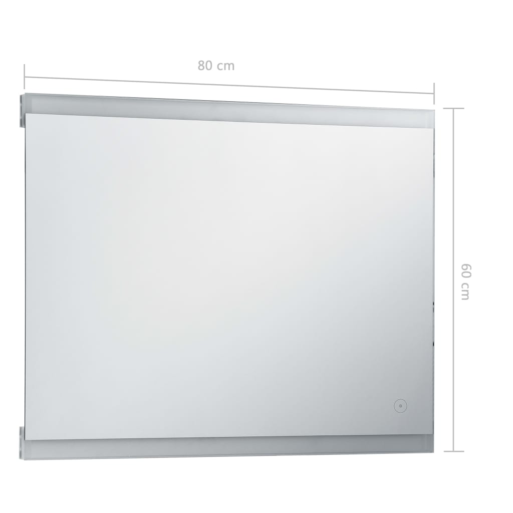 LED-es fürdőszobai falitükör érintésérzékelővel 80 x 60 cm