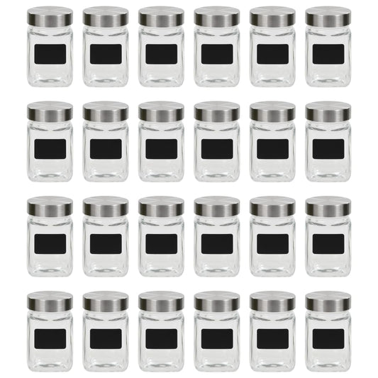 24 db tárolóedény matricával 300 ml