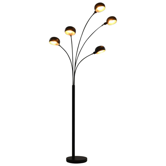 fekete-arany állólámpa 200 cm 5 db E14 típusú foglalattal