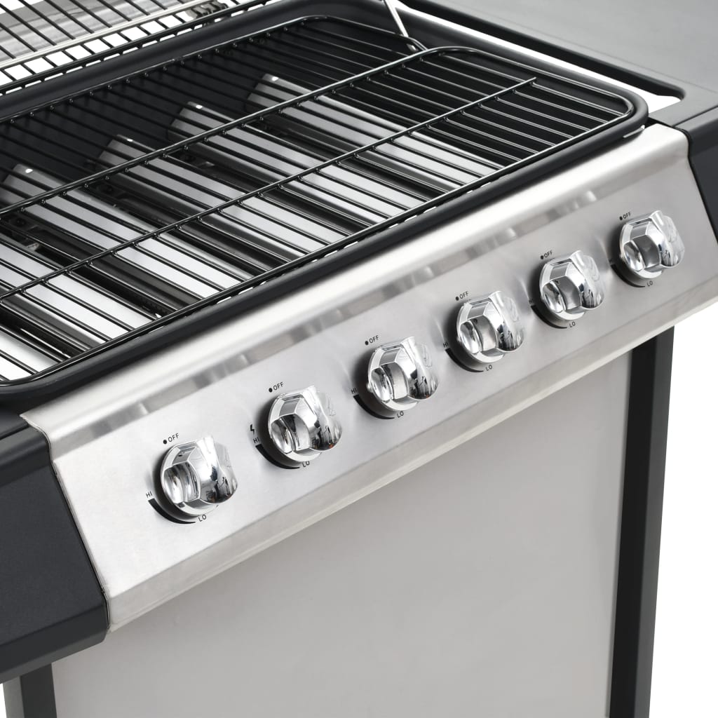 ezüst rozsdamentes acél gáz grillező 6 főzőzónával