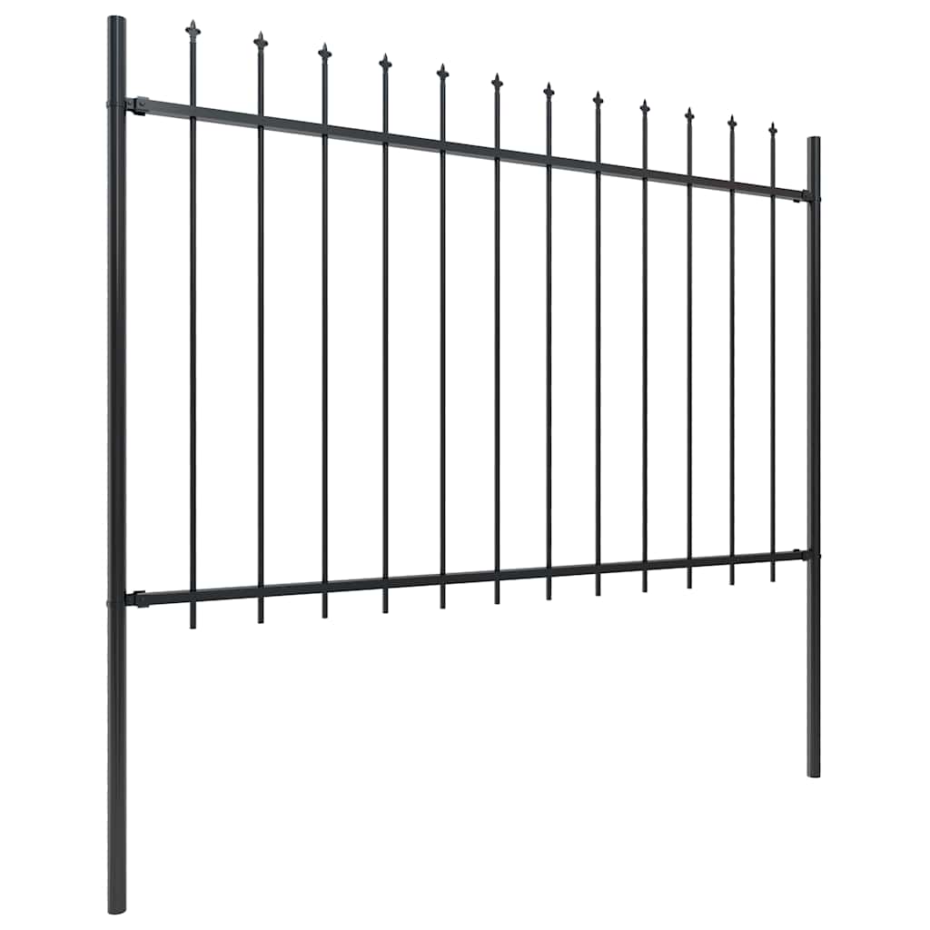 fekete acél kerti kerítés lándzsás tetejű 181 x 120 cm