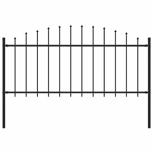 fekete lándzsahegy tetejű acélkerítés (0,5-0,75) x 1,7 m