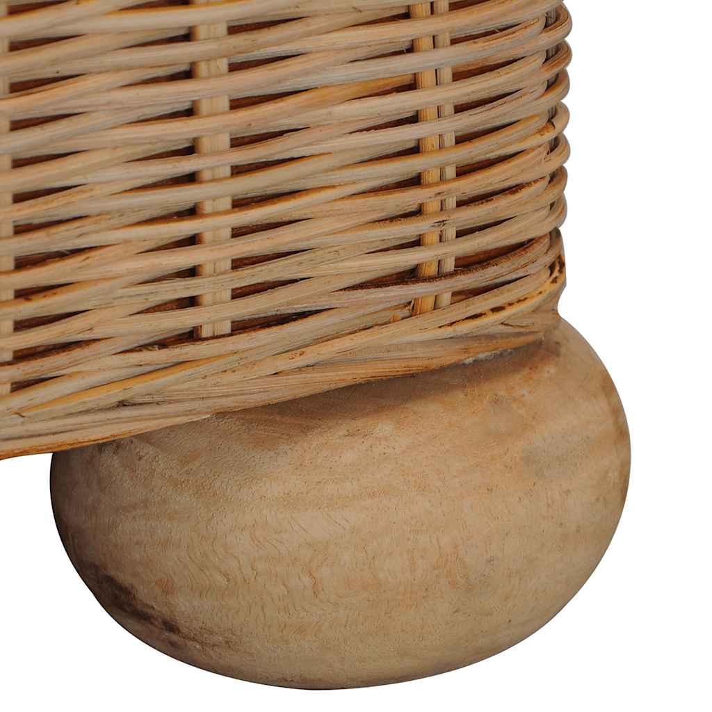 3 személyes természetes rattan kanapé párnákkal