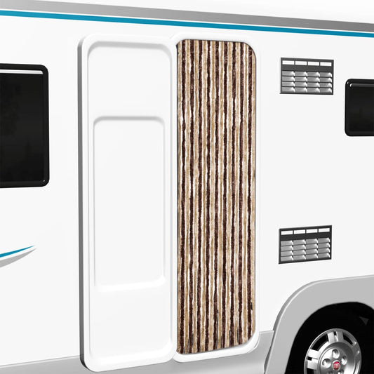 bézs és világosbarna zsenília rovarfüggöny 56 x 185 cm