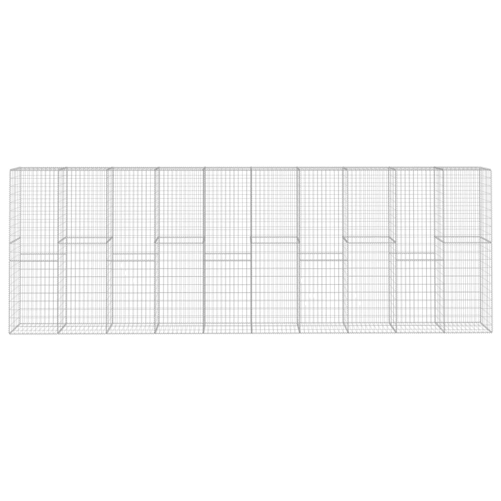 horganyzott acél gabion fal fedéllel 600 x 50 x 200 cm