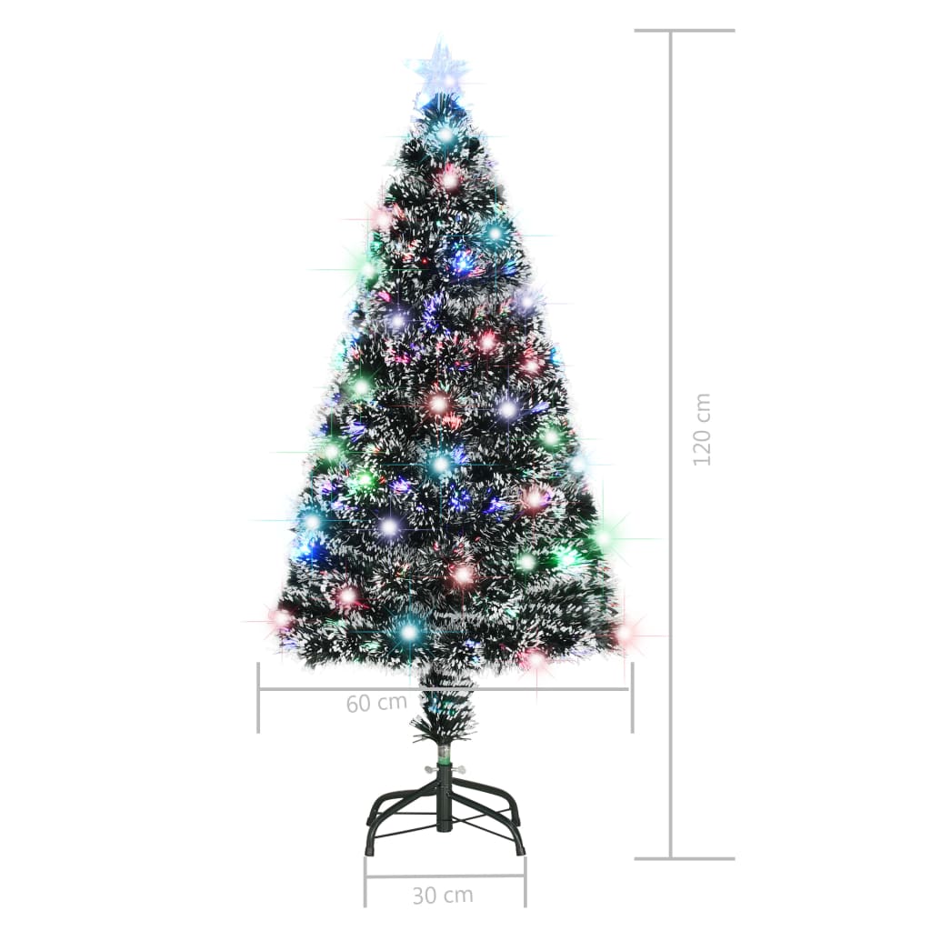 száloptikás megvilágított karácsonyfa állvánnyal 120 cm
