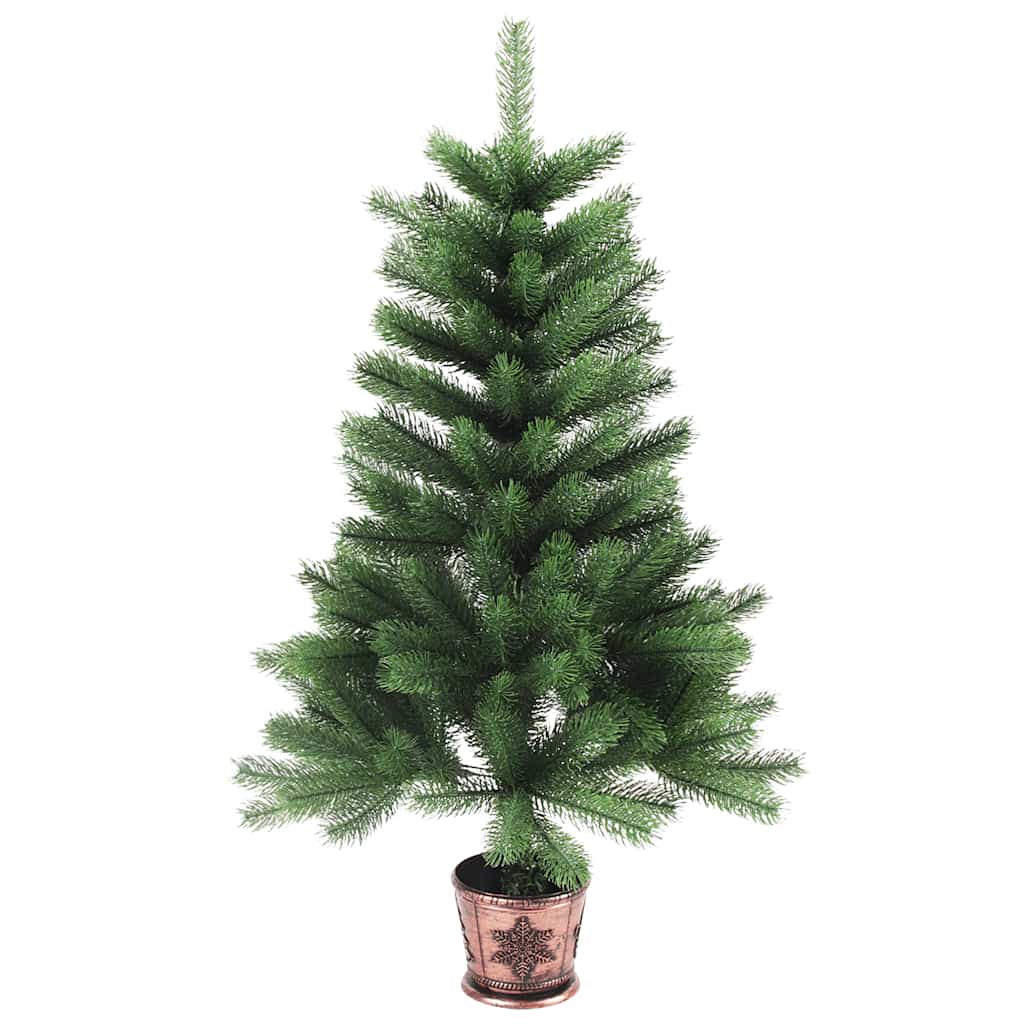 zöld műkarácsonyfa élethű tűlevelekkel 65 cm