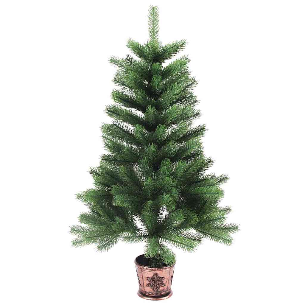 zöld műkarácsonyfa élethű tűlevelekkel 90 cm
