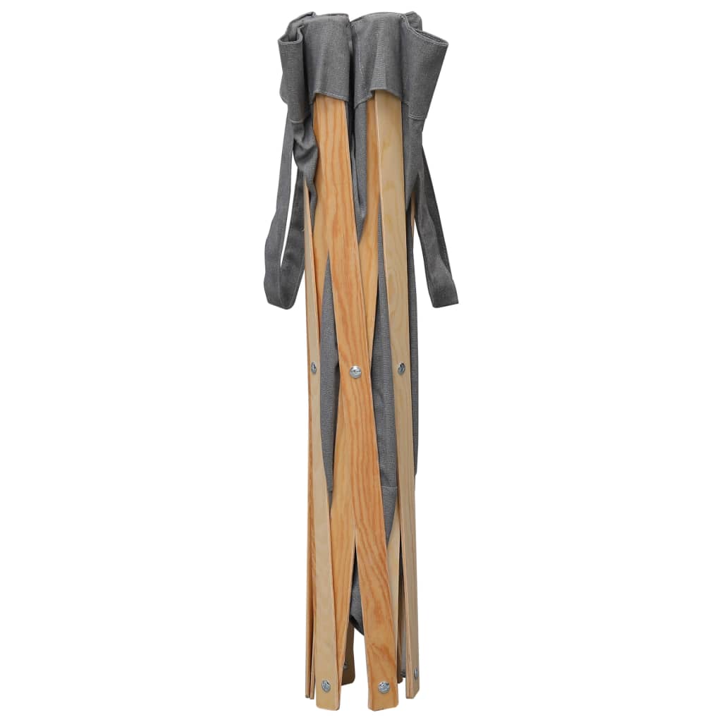 szürke fa és szövet összecsukható szennyestartó kosár