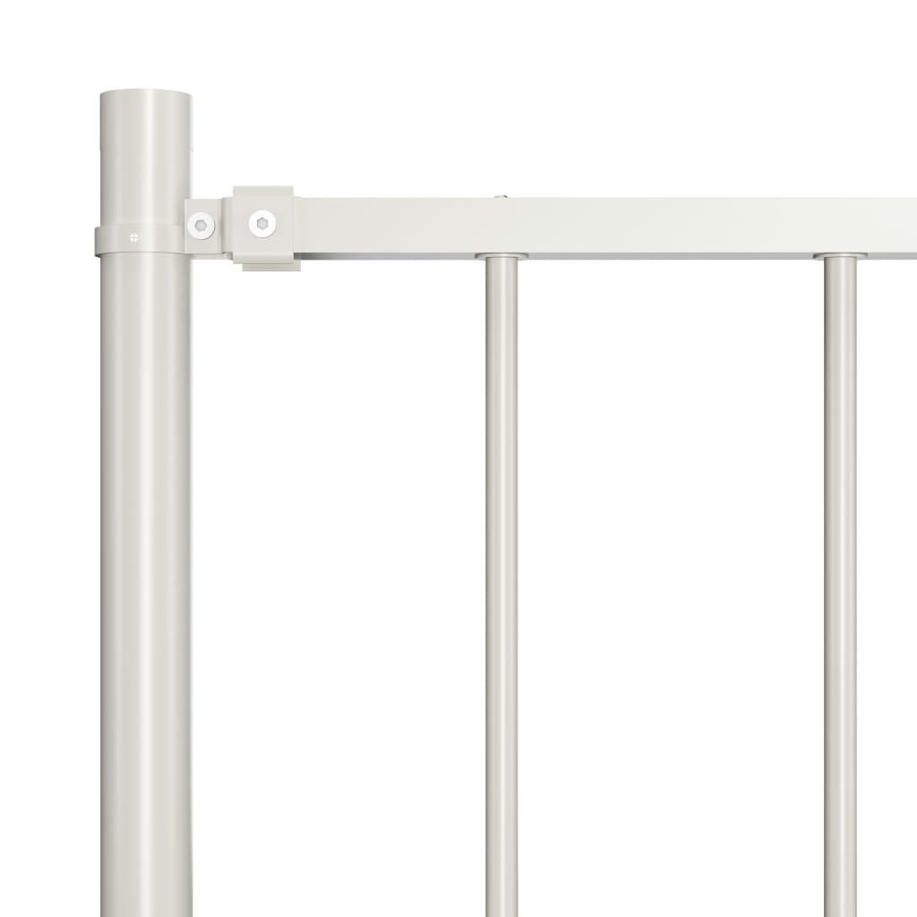 fehér porszórt acél kerítéspanel oszlopokkal 1,81 x 1,25 m
