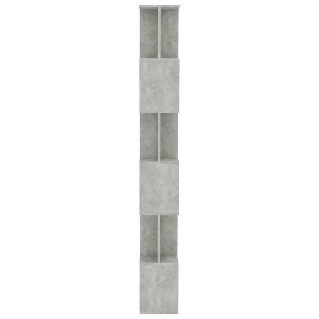 betonszürke szerelt fa könyvszekrény/térelválasztó 80x24x192 cm