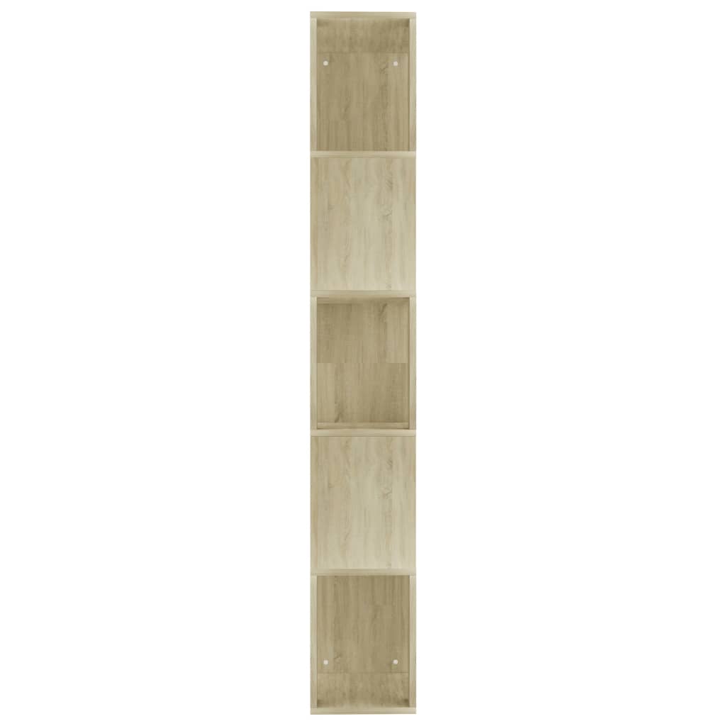 sonoma tölgy szerelt fa könyvszekrény/térelválasztó 45x24x159cm