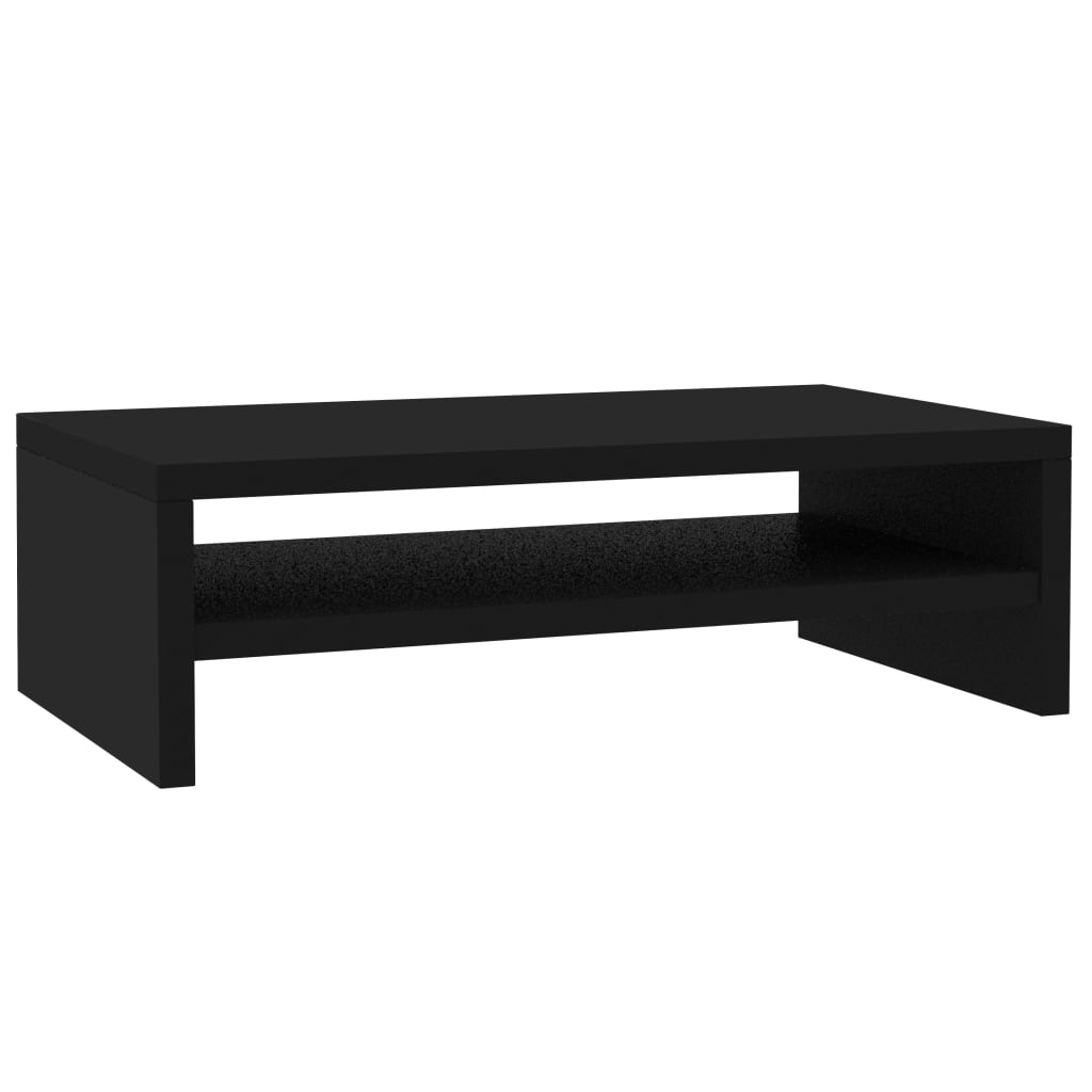 fekete szerelt fa monitorállvány 42 x 24 x 13 cm