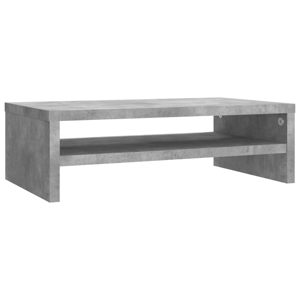 betonszürke szerelt fa monitorállvány 42 x 24 x 13 cm