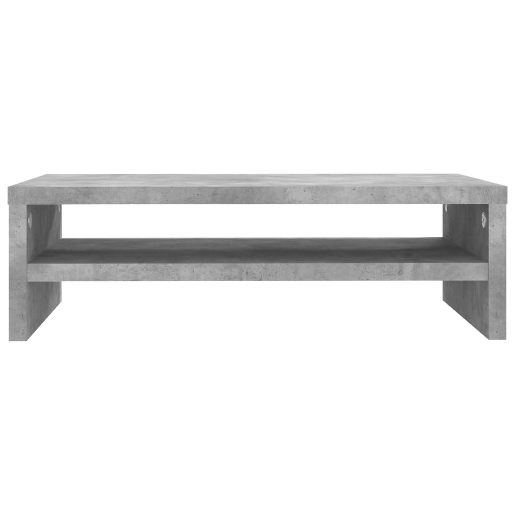 betonszürke szerelt fa monitorállvány 42 x 24 x 13 cm