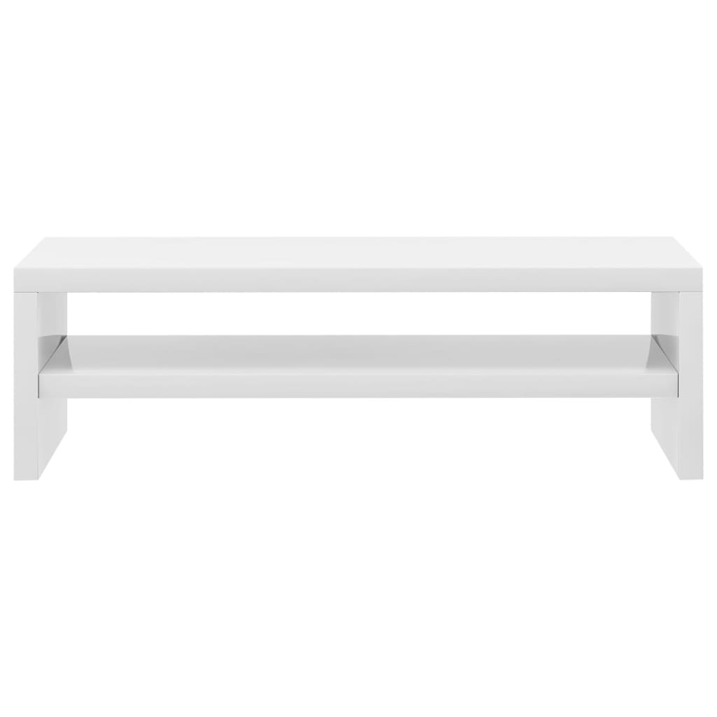 magasfényű fehér szerelt fa monitorállvány 42 x 24 x 13 cm