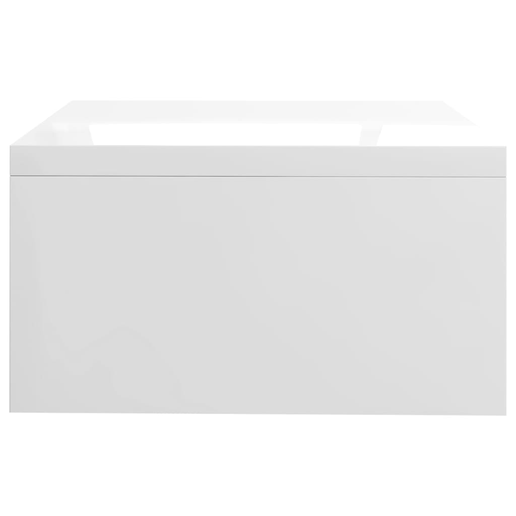 magasfényű fehér szerelt fa monitorállvány 42 x 24 x 13 cm