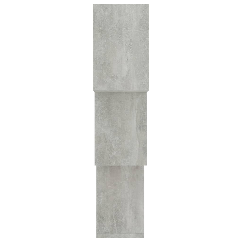 betonszürke kocka alakú szerelt fa fali polcok 68x15x68 cm
