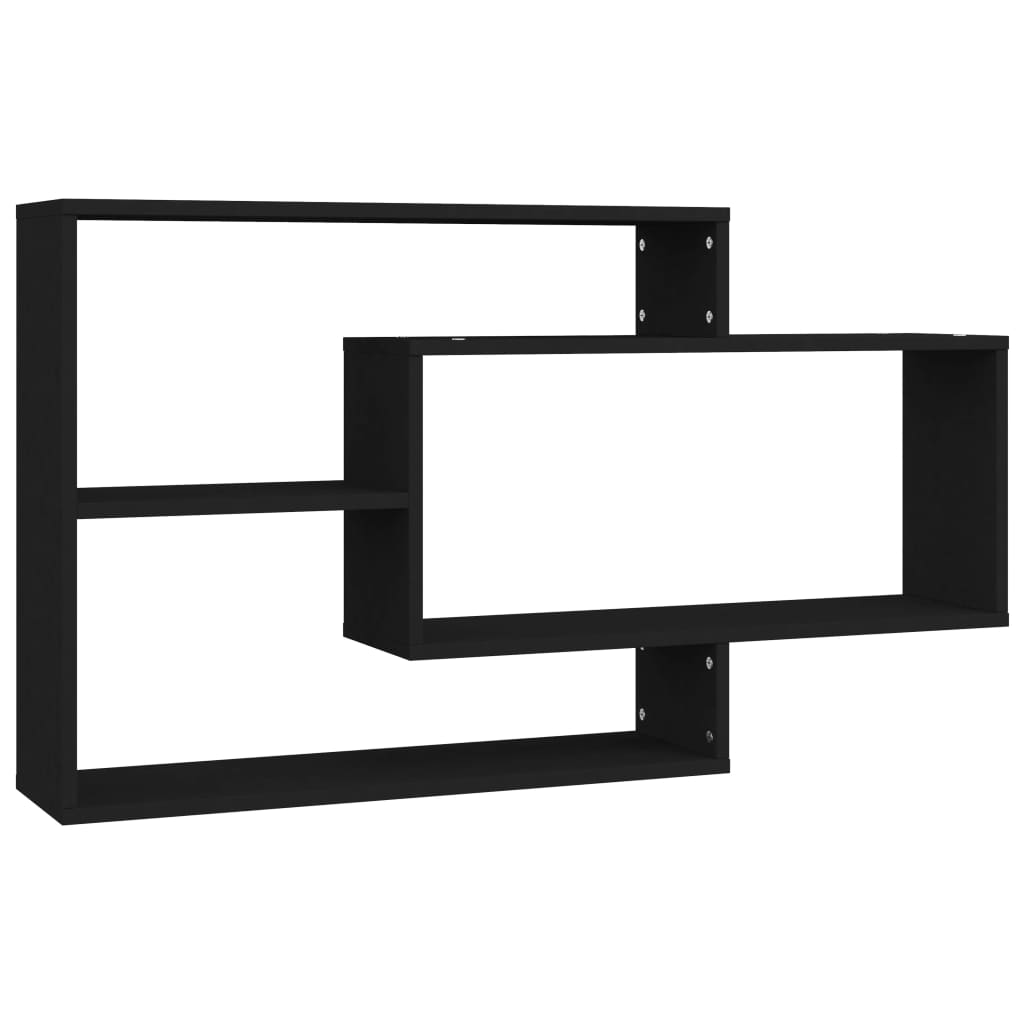 fekete szerelt fa fali polc 104 x 20 x 58,5 cm
