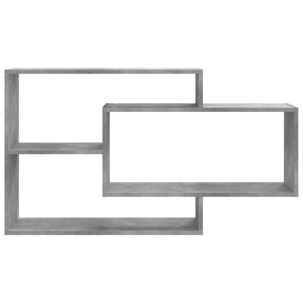 betonszürke szerelt fa fali polc 104 x 20 x 58,5 cm