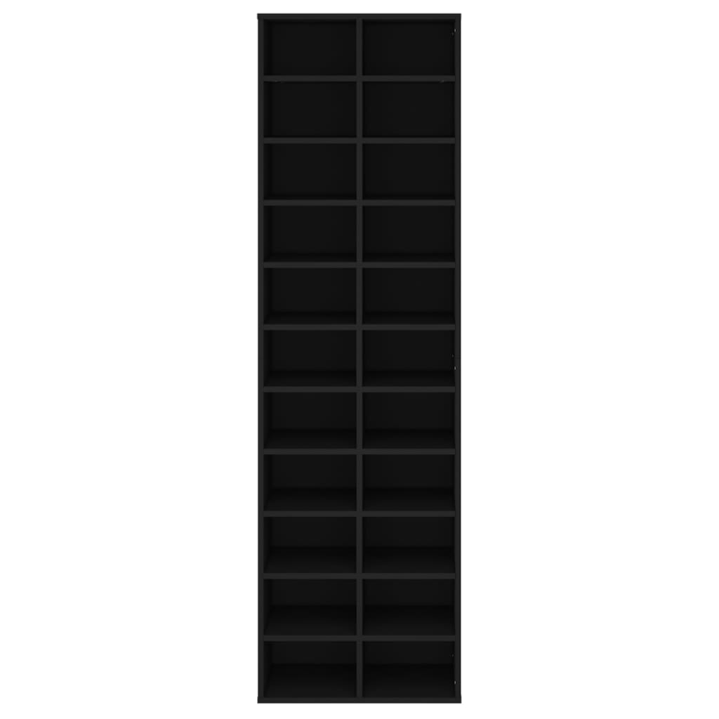 fekete szerelt fa cipősszekrény 54 x 34 x 183 cm