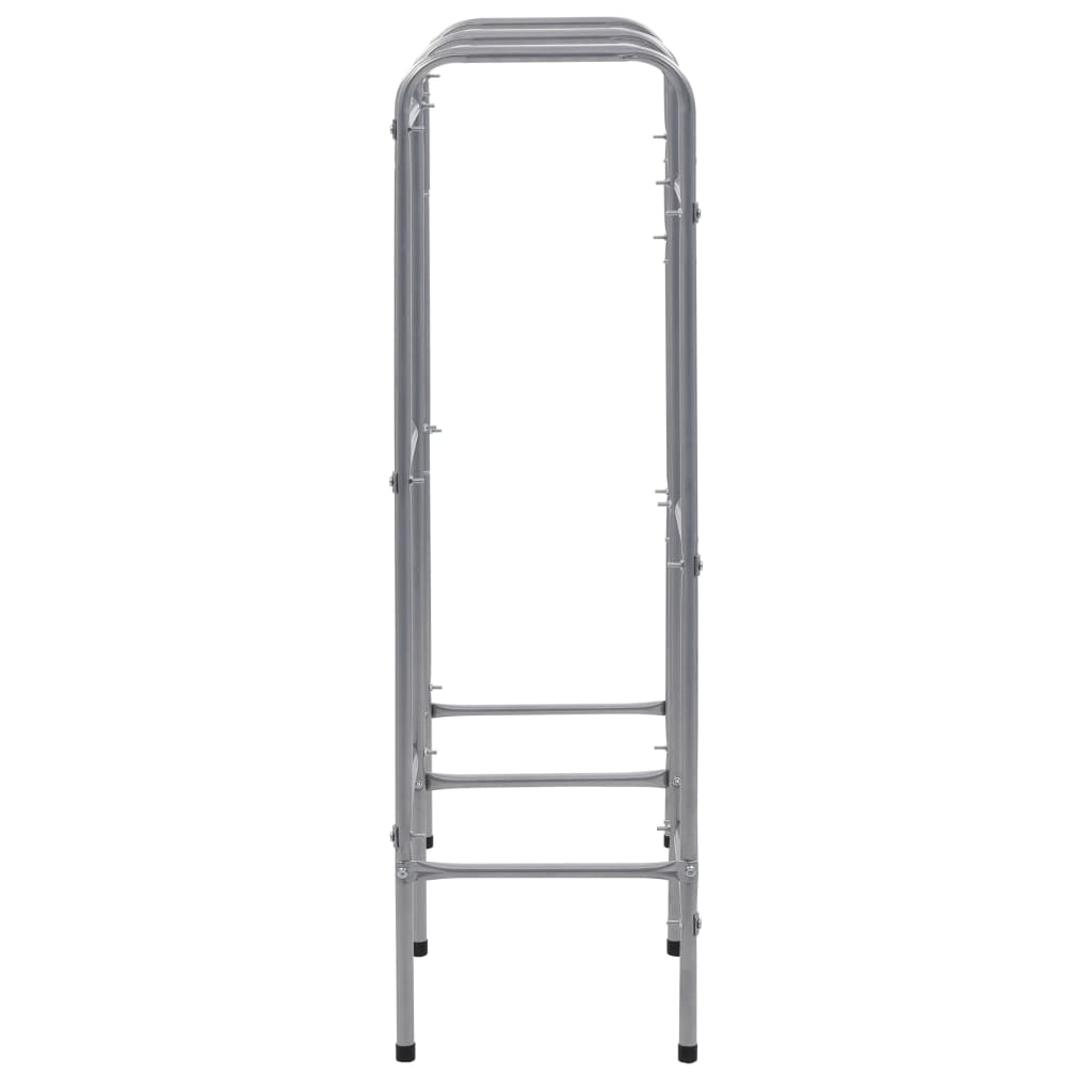 ezüstszínű acél tárolópolc 6 ládához 96 x 33 x 116 cm