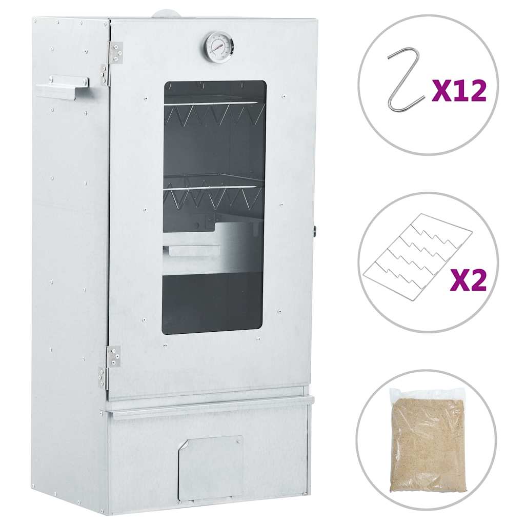 BBQ füstölő 1 kg faaprítékkal 44,5 x 29 x 83 cm