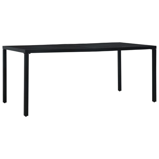 fekete acél kerti asztal 180 x 83 x 72 cm