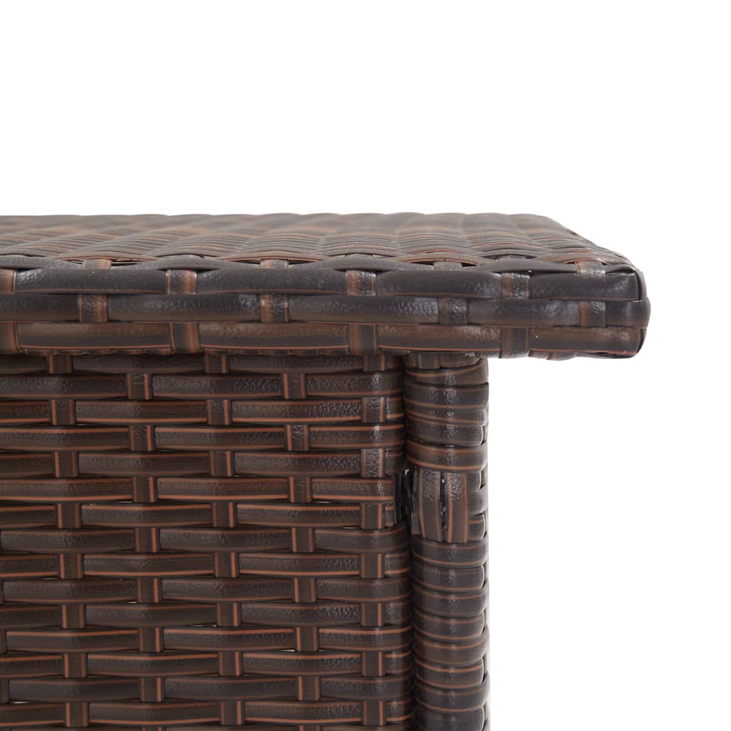 barna polyrattan teázóasztal 50 x 50 x 47 cm