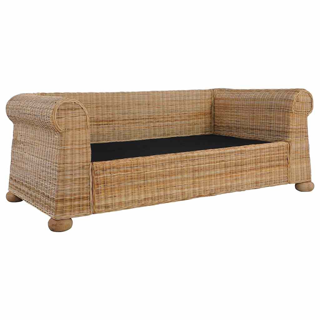 3 részes természetes rattan kanapészett párnákkal
