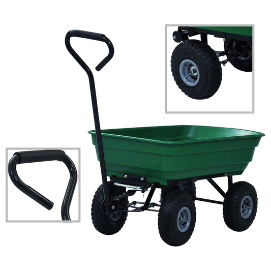 zöld kerti kézikocsi 300 kg 75 liter