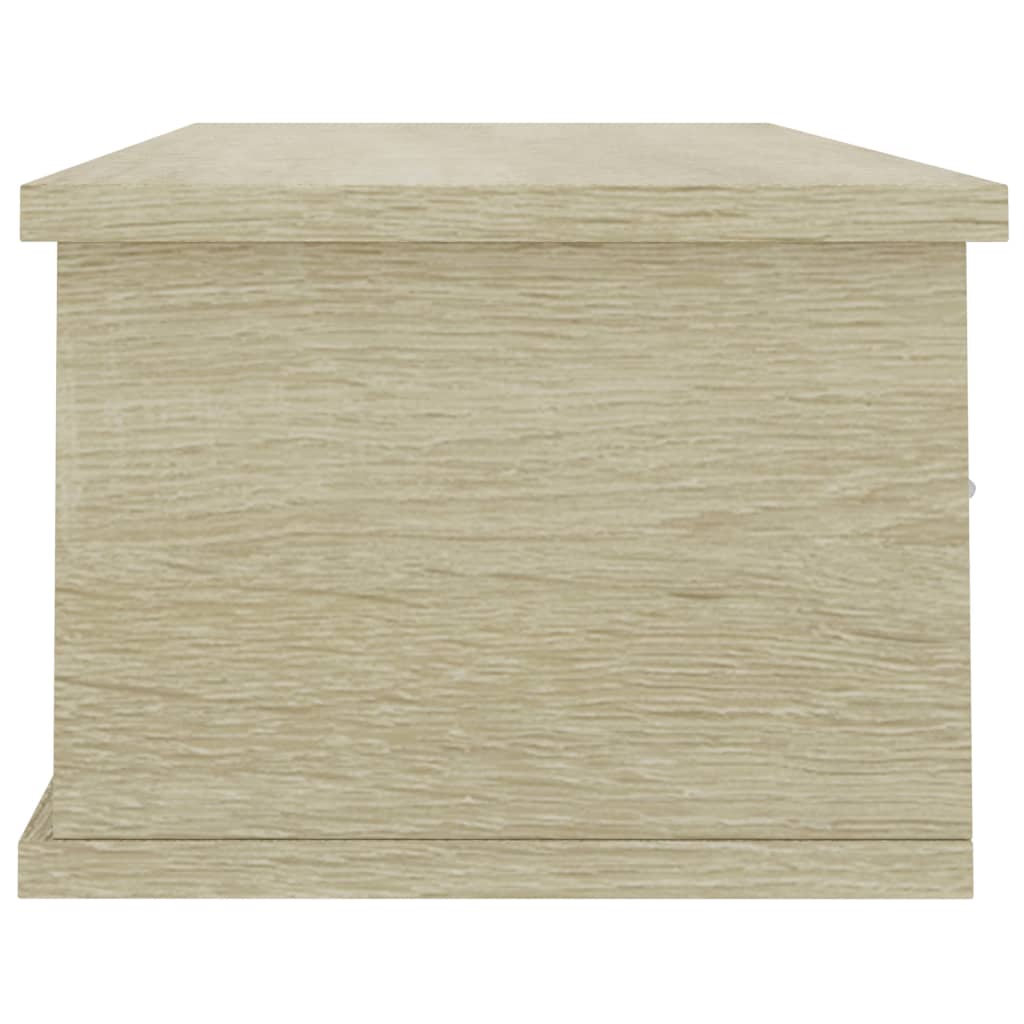 sonoma falra szerelhető szerelt fa fiókos polc 88x26x18,5 cm
