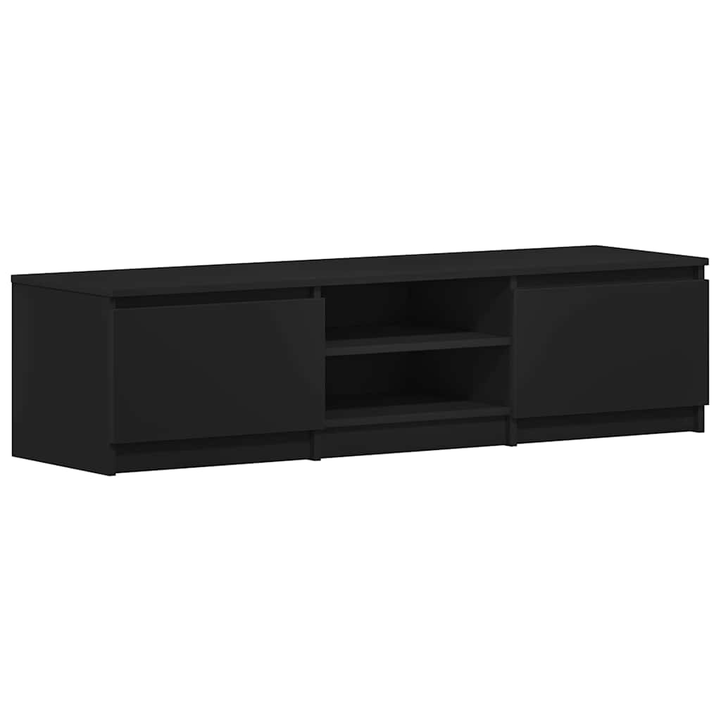fekete szerelt fa TV-szekrény 140 x 40 x 35,5 cm
