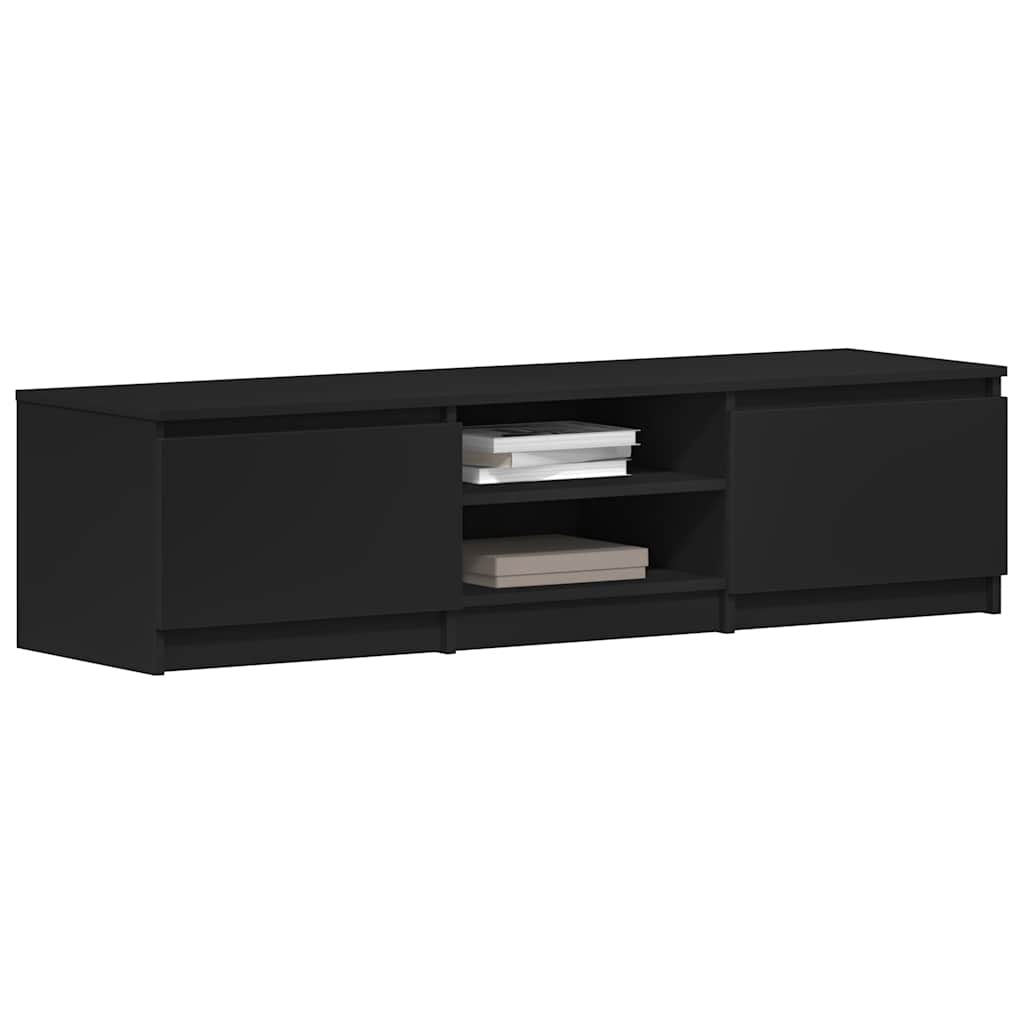 fekete szerelt fa TV-szekrény 140 x 40 x 35,5 cm
