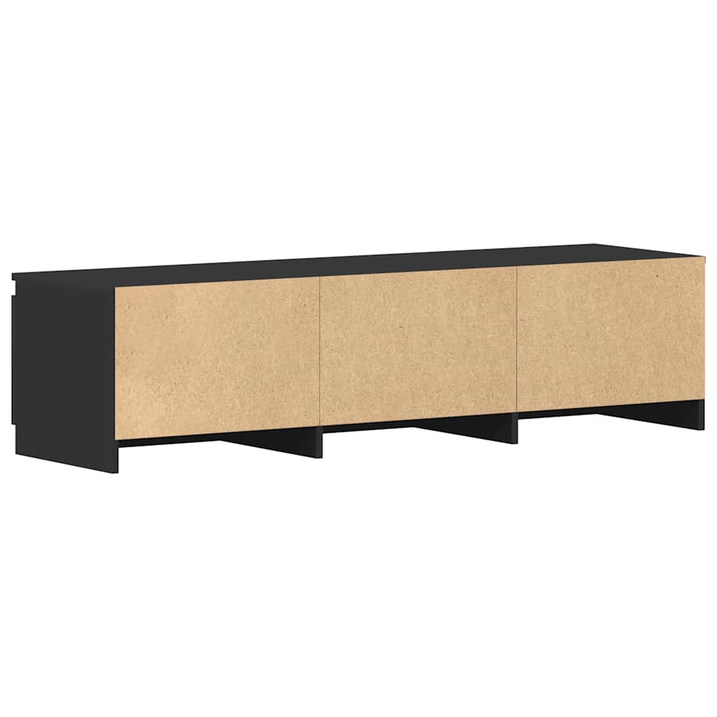 fekete szerelt fa TV-szekrény 140 x 40 x 35,5 cm